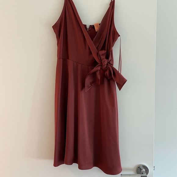 Rust Satin Dress - Picture 2 of 3